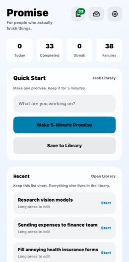 Promise app screenshot 1
